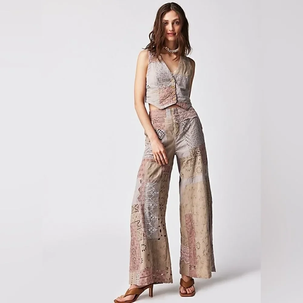 Free People Sweet And Salty Vest Suit Set/ size 6 - Picture 1 of 11